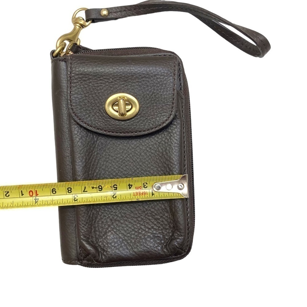 Coach vintage dark brown  leather wristlet bag - Picture 4 of 5